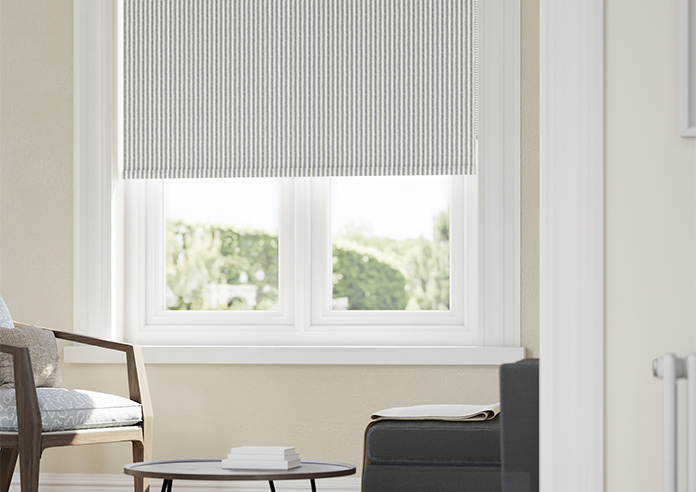 Emily Bond Oscar Stripe, Indigo - Roller Blind - Image 5
